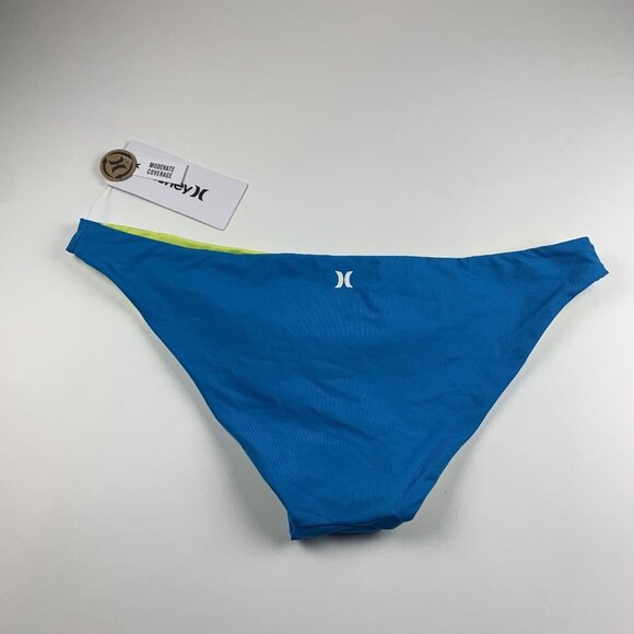Hurley Solid Rvsb Moderate Bikini Bottom Women's XL Blue Green Beach Swimwear - Picture 2 of 8